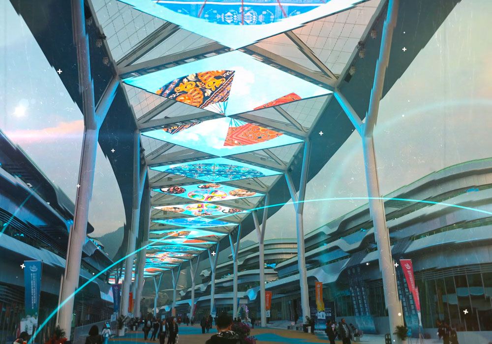 2017 Led Transparent Screen For Ceiling Decoration Of Astronomy Town In Guizhou China