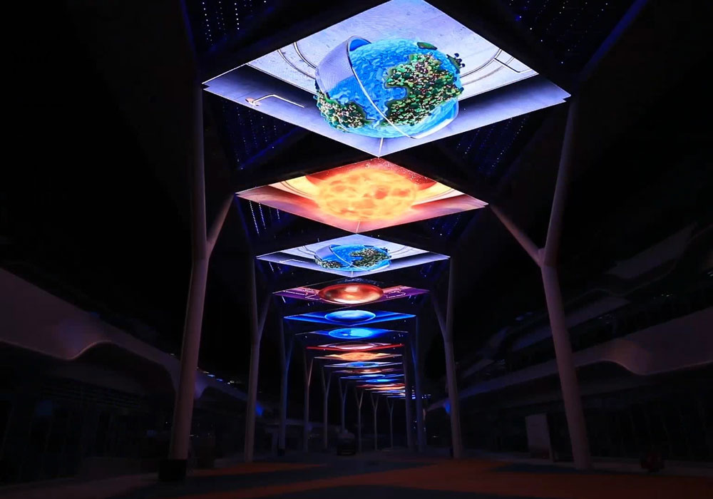 2017 Led Transparent Screen For Ceiling Decoration Of Astronomy Town In Guizhou China